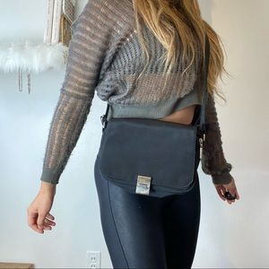 Black vintage black crossbody nylon bag.